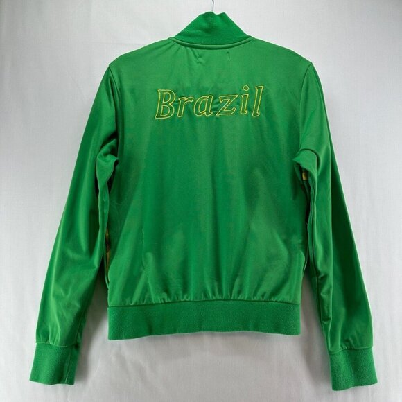 T'oui Jacket Womens Size L BRAZIL Striped Track Full Zip Long Sleeve Green - Picture 2 of 12